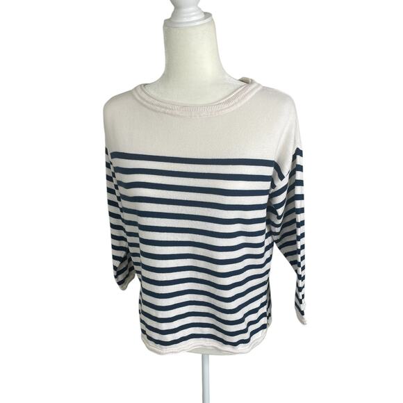 Pact 100% Organic Cotton Striped Sweater Size Small Classic Nautical Effortless - Picture 4 of 13